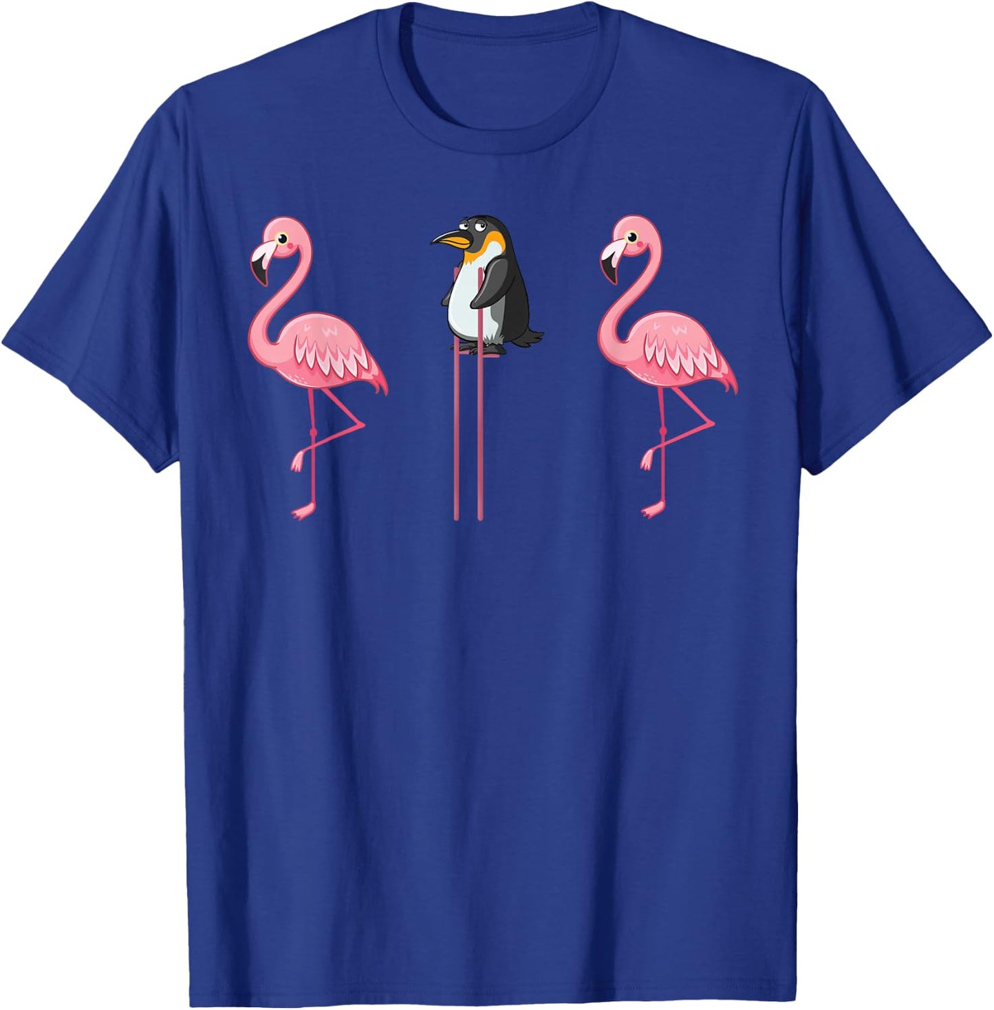 Flamingo Penguin On Stilts Flamingo Lover Gifts T-Shirt - T-Shirt | Royal