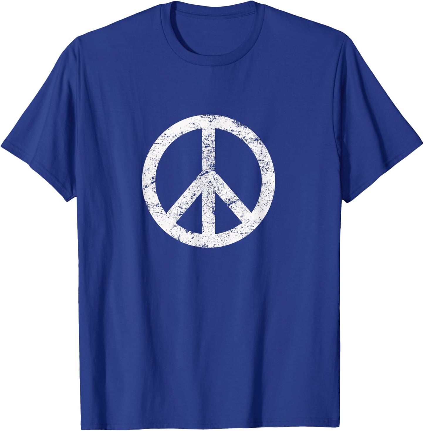 Distressed Hippie Peace Sign Cool Vintage Symbol Men Women T-Shirt - T-Shirt | Royal