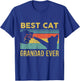 Best Cat Grandad Ever Vintage Cats Happy Father's Day T-Shirt - T-Shirt | Royal
