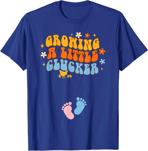 Pregnancy Announcement Chicken Growing A Little A Clucker T-Shirt - T-Shirt | Royal