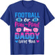 Football Or Pom Poms Daddy Loves You Gender Reveal Party T-Shirt - T-Shirt | Royal