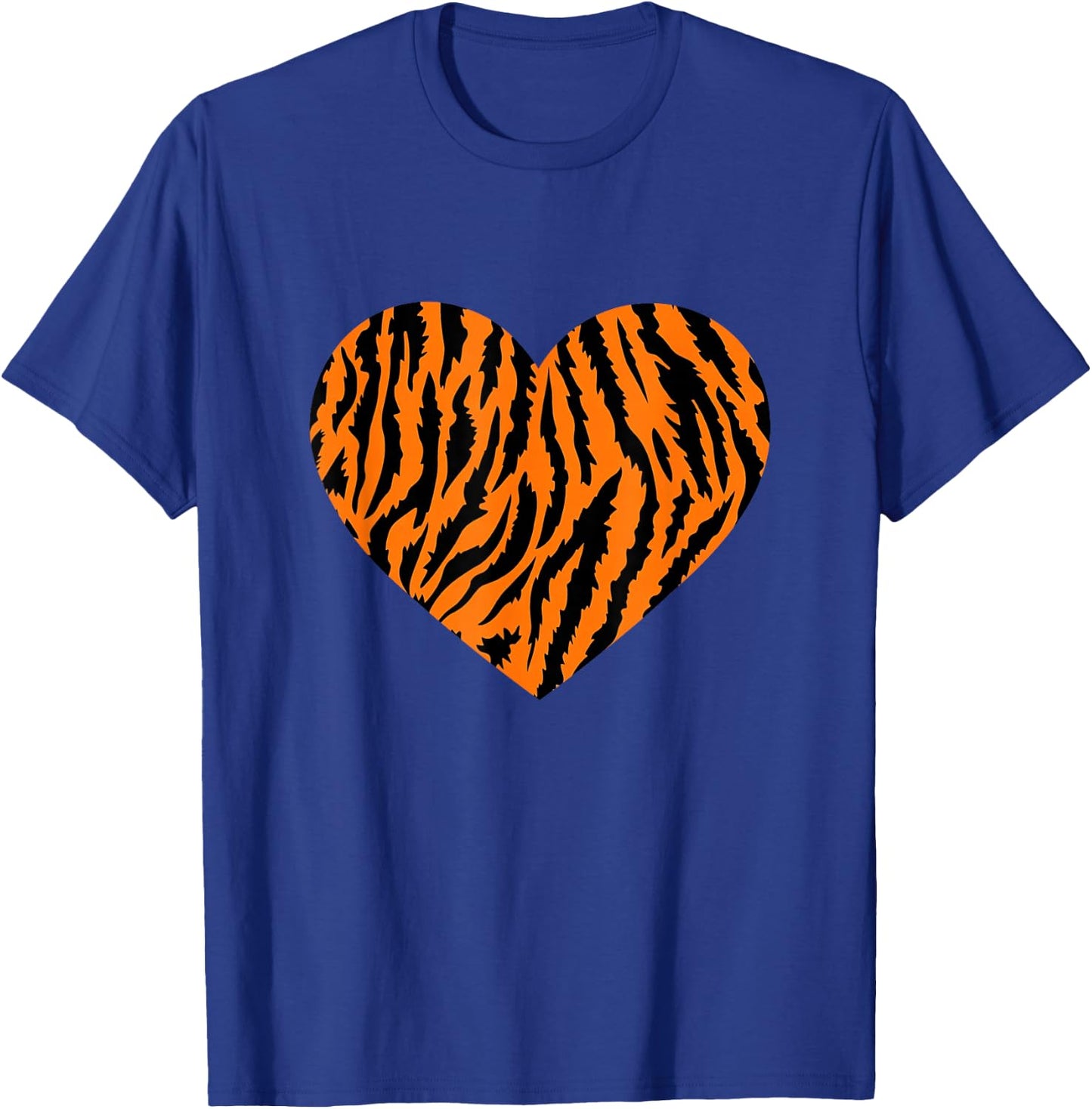 Tiger Animal Print Heart Tiger T-Shirt - T-Shirt | Royal