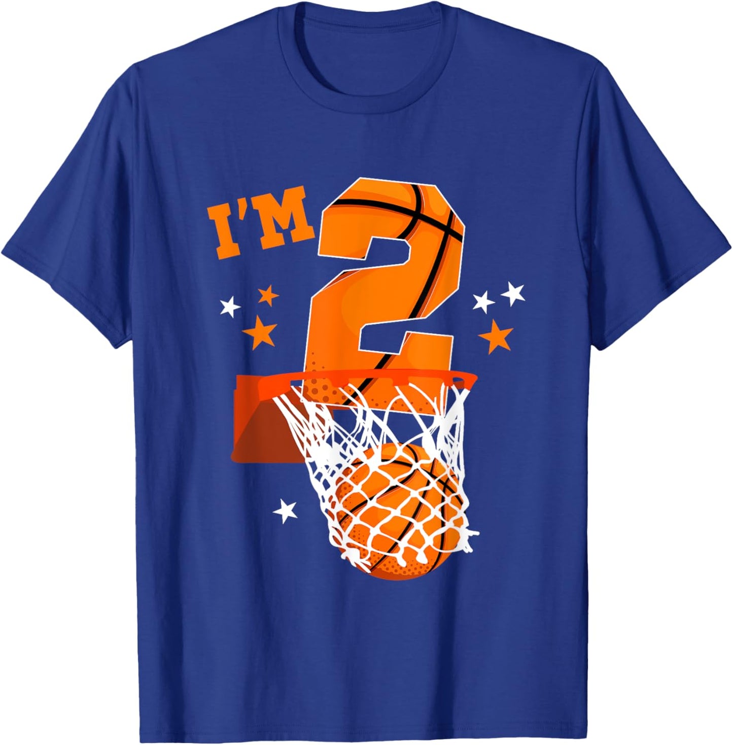 2nd Birthday Basketball Themed For Boy 2 Year Old T-Shirt - T-Shirt | Royal