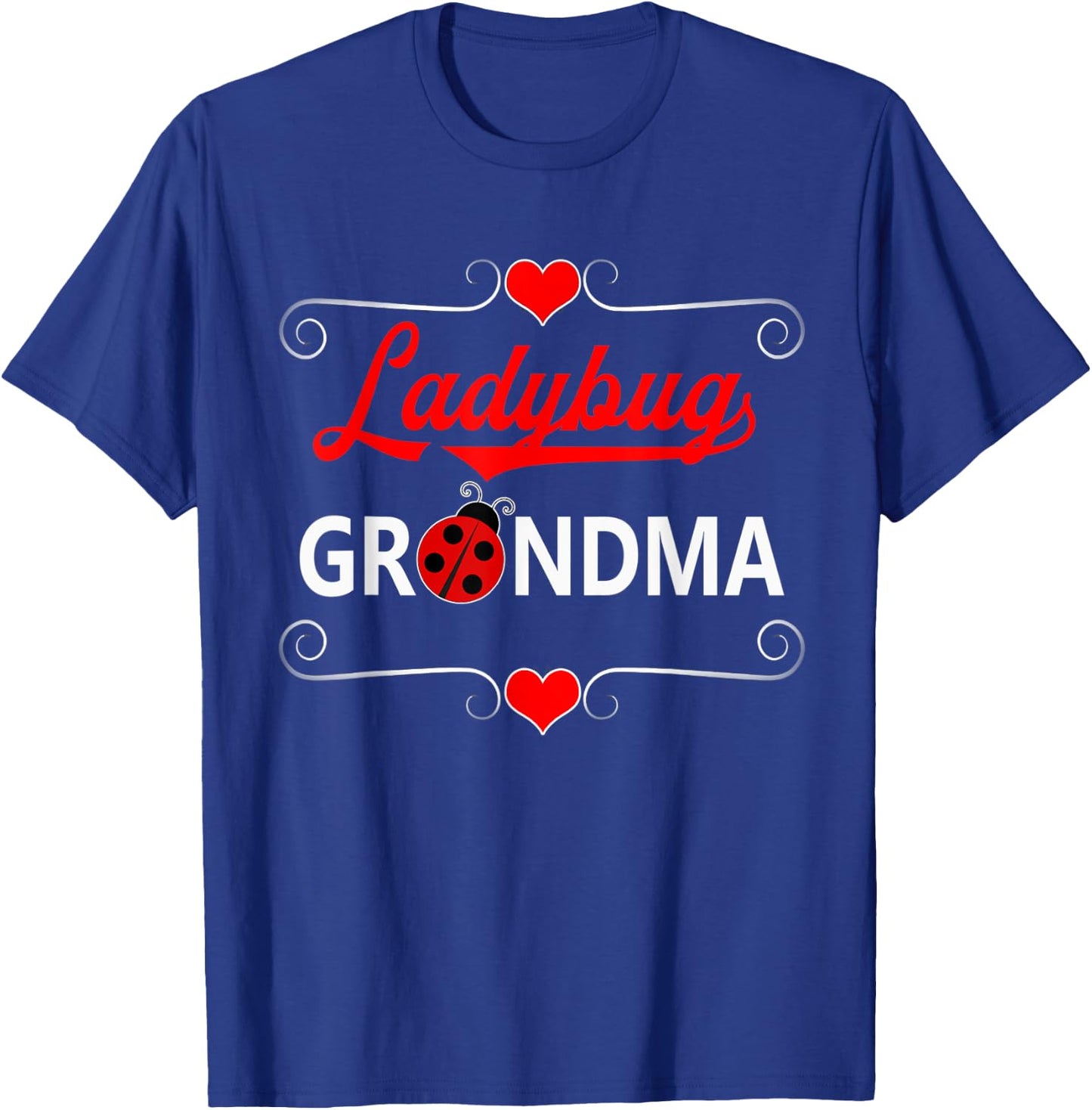 Ladybug Grandma Cute Ladybird With Hearts T-Shirt - T-Shirt | Royal