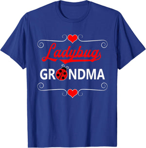 Ladybug Grandma Cute Ladybird With Hearts T-Shirt - T-Shirt | Royal