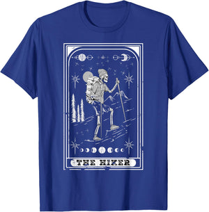 The Hiker Goth Skeleton Tarot Card Nature hiking T-Shirt - T-Shirt | Royal