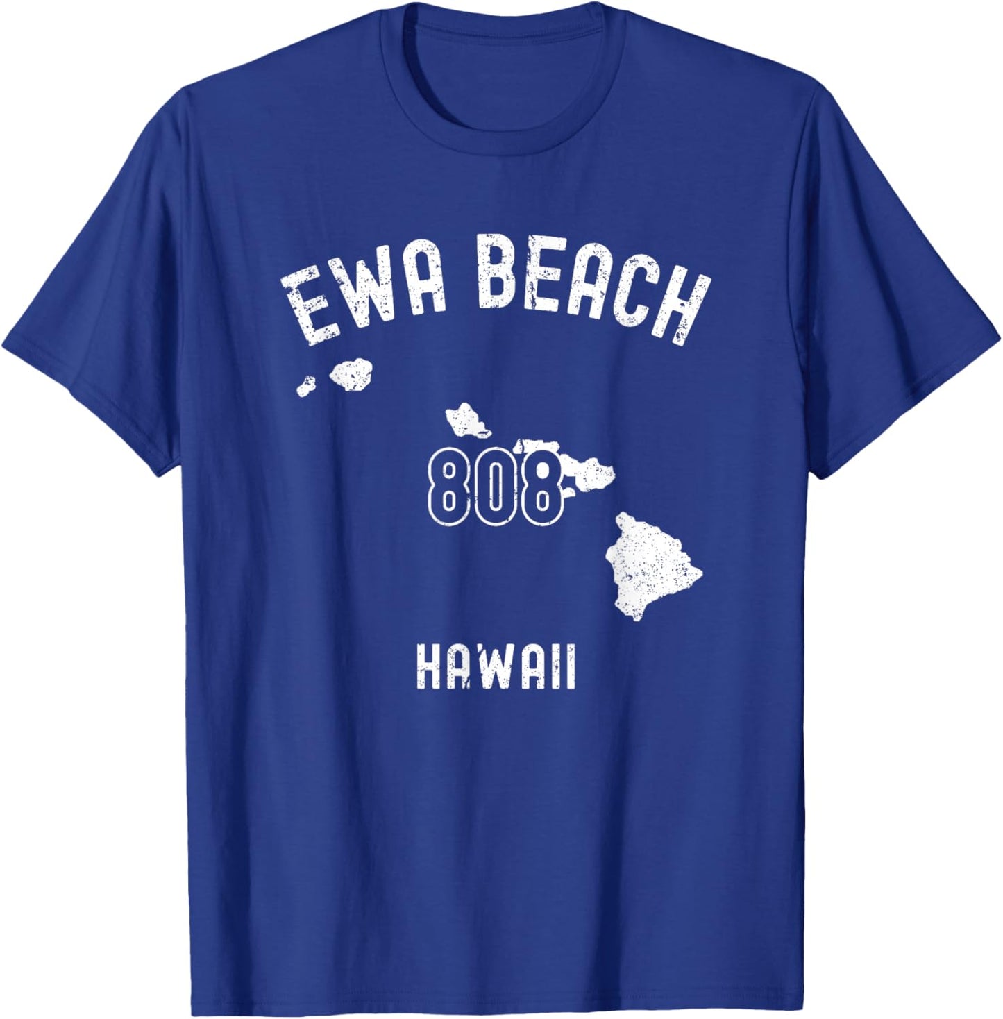 Ewa Beach Hawaii HI 808 Vintage Athletic Style T-Shirt - T-Shirt | Royal