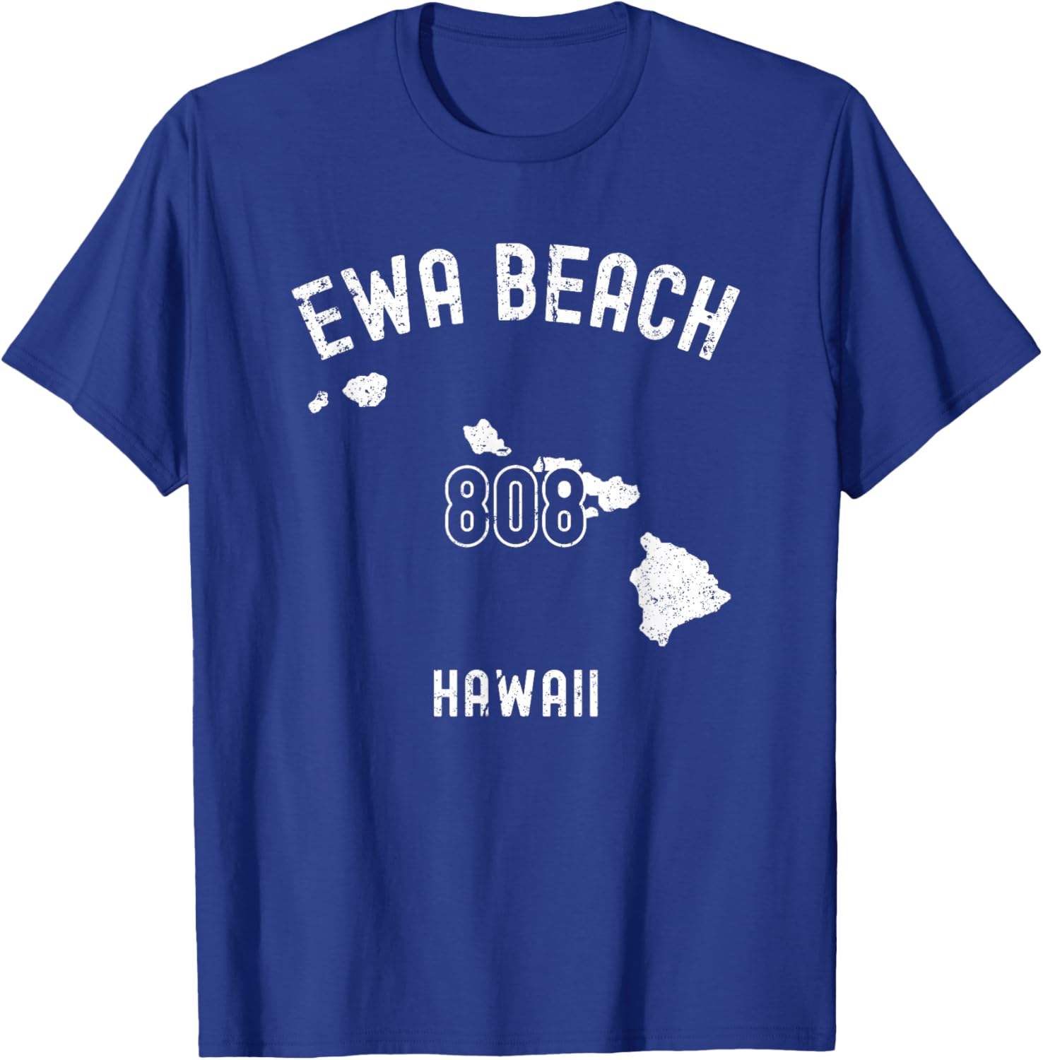 Ewa Beach Hawaii HI 808 Vintage Athletic Style T-Shirt - T-Shirt | Royal