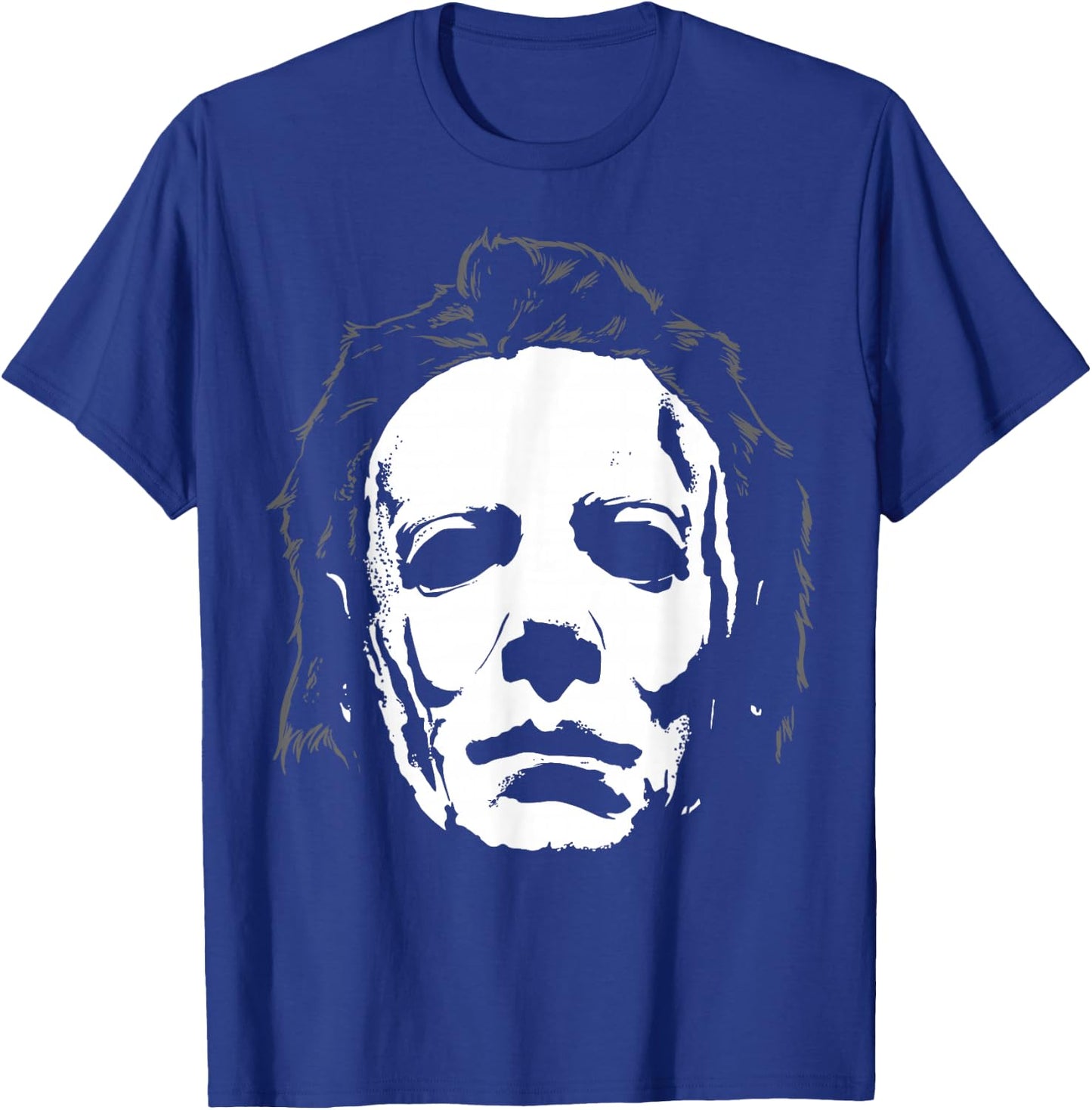 Halloween Michael Myers Mask Big Face T-Shirt - T-Shirt | Royal