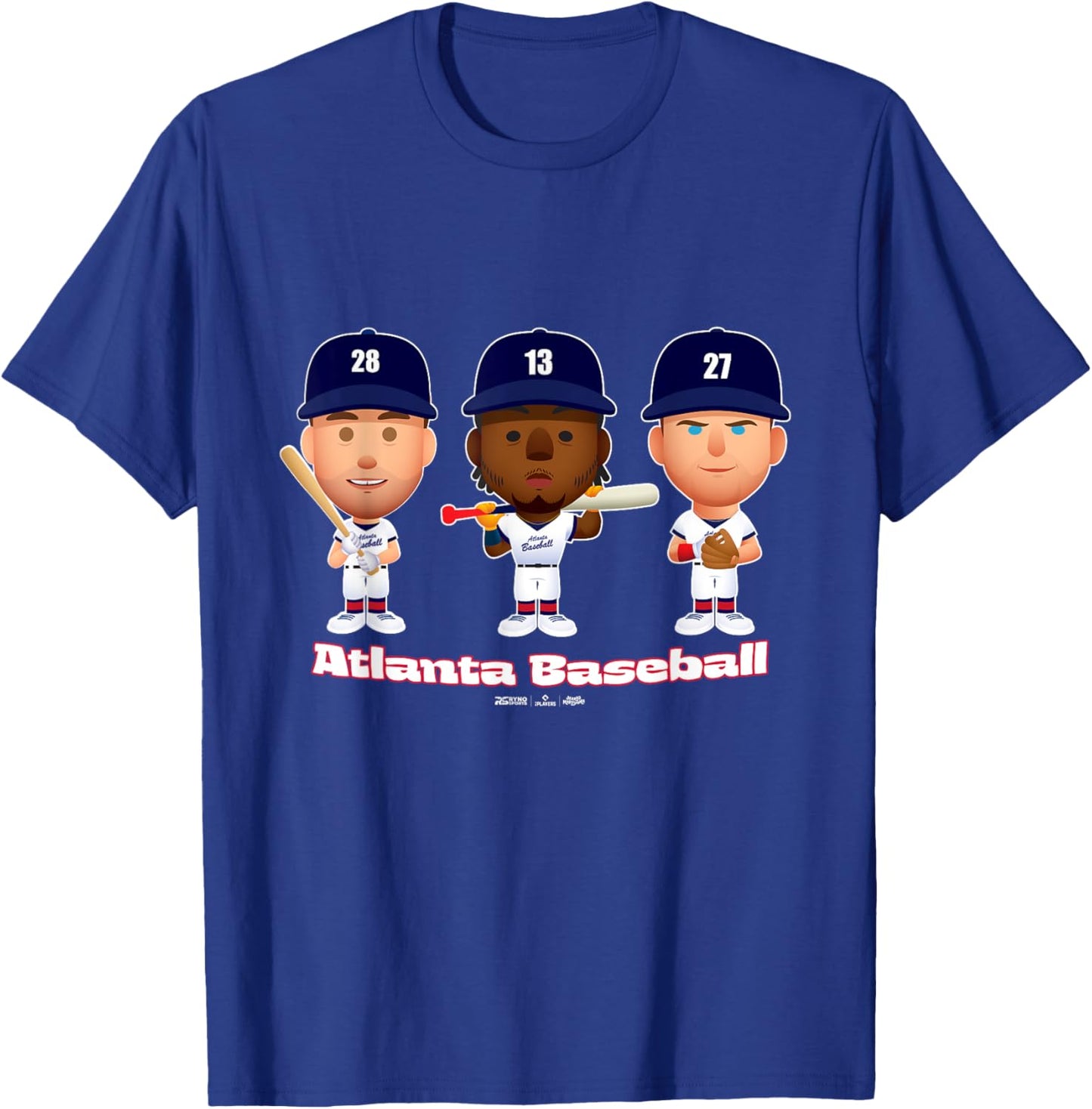 Atlanta Baseball Players Body Trio MLBPA T-Shirt - T-Shirt | Royal