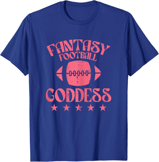 Fantasy Football Goddess Funny Draft Party Champ Women Girls T-Shirt - T-Shirt | Royal