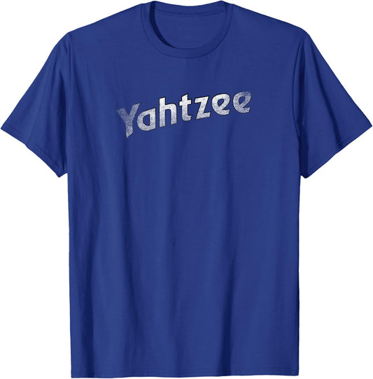Yahtzee White Classic Distressed Logo T-Shirt - T-Shirt | Royal