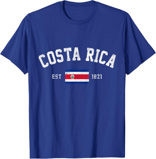 Costa Rica Est. 1821 Costa Rican Flag Independence Day T-Shirt - T-Shirt | Royal