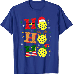 Christmas Pickleball Ho Ho Ho Paddle Sports Players Holiday T-Shirt - T-Shirt | Royal