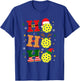 Christmas Pickleball Ho Ho Ho Paddle Sports Players Holiday T-Shirt - T-Shirt | Royal