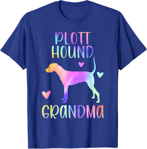 Plott Hound Grandma Plott Hound Nana Rainbow Watercolor T-Shirt - T-Shirt | Royal