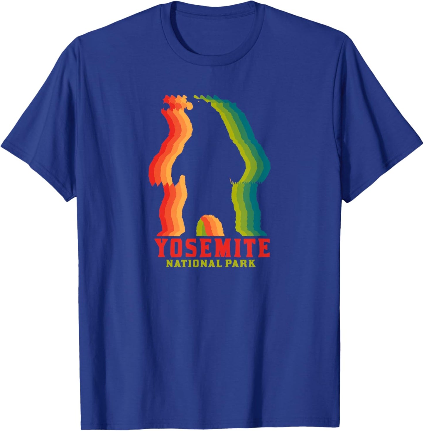 Yosemite National Park Colorful Bear Graphic T-Shirt - T-Shirt | Royal