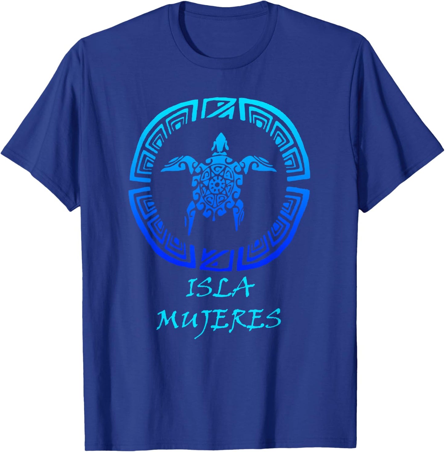 Isla Mujeres, Caribbean Vintage Retro Tribal Turtle Vacation T-Shirt - T-Shirt | Royal