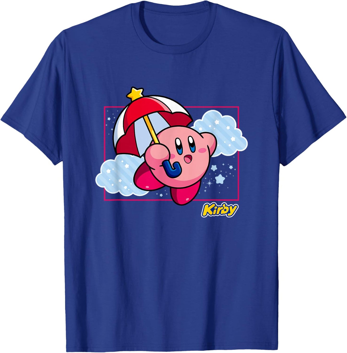 Kirby Magical Umbrella Pastel Cloudy Panel T-Shirt - T-Shirt | Royal
