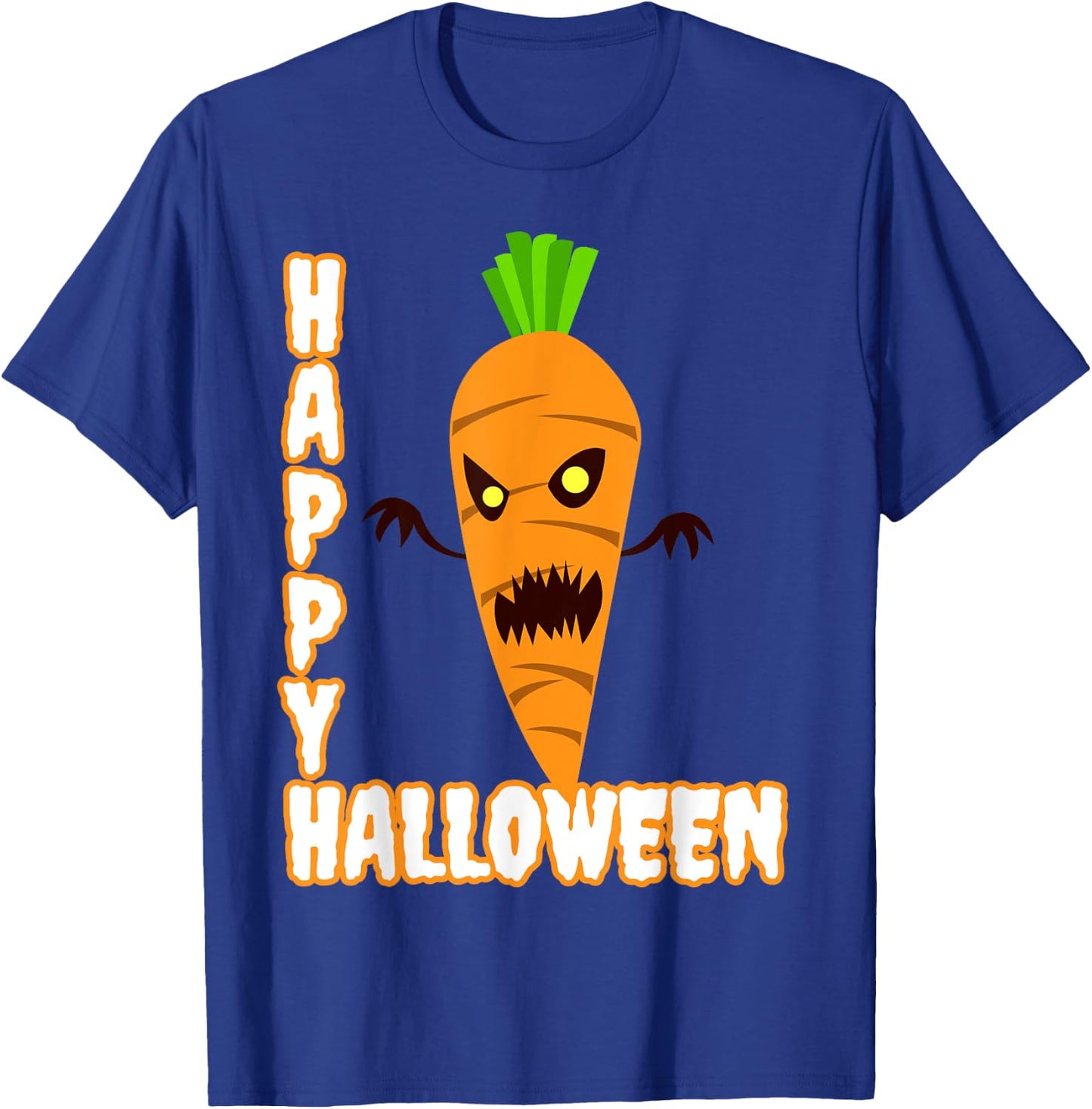 Scary Carrot Happy Halloween Men Women Boys Girls T-Shirt - T-Shirt | Royal