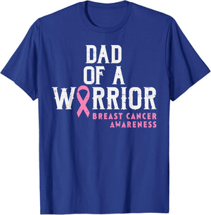 Dad Of A Warrior Breast Cancer Awareness Support Daughter T-Shirt - T-Shirt | Royal