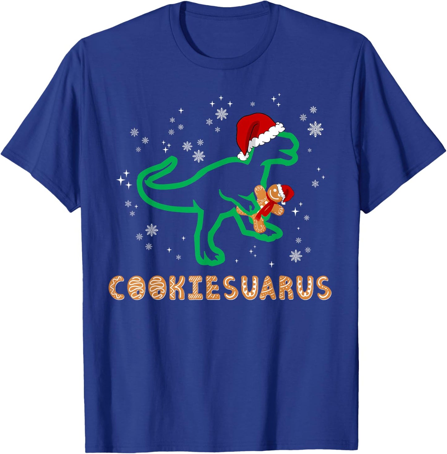 Cookiesaurus Christmas Dinosaur Rex Sugar Cookie T-Shirt - T-Shirt | Royal