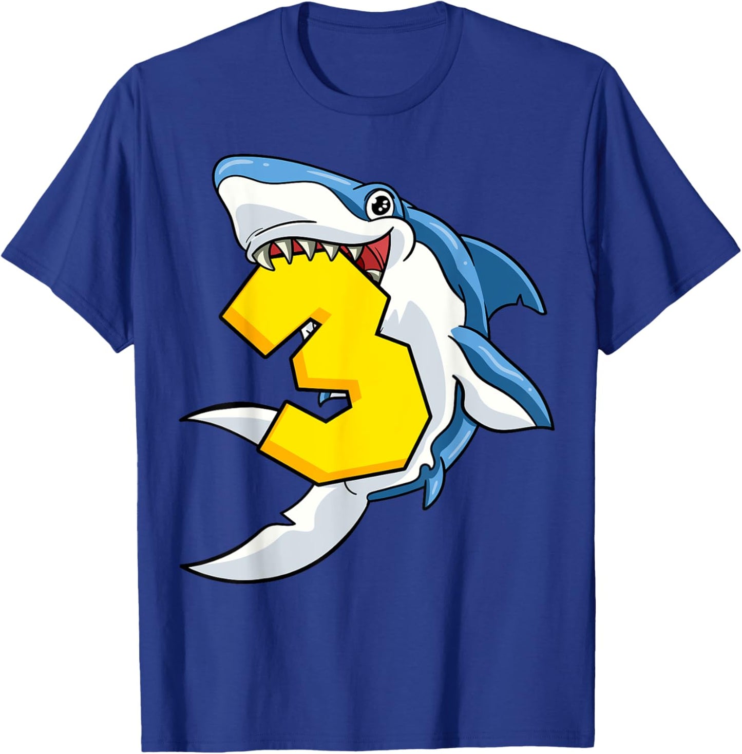 3 Shark Birthday Animal Themed Bday Party Celebration 3rd T-Shirt - T-Shirt | Royal
