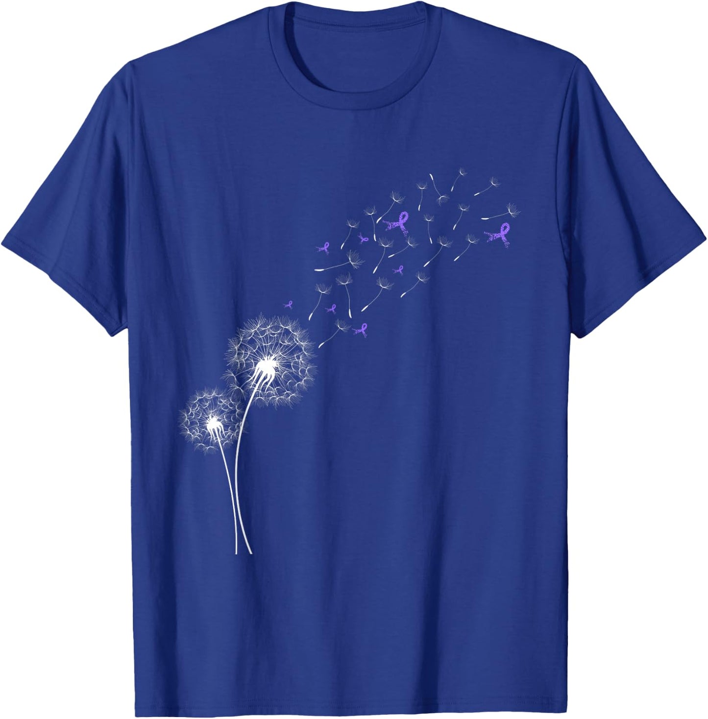 Dandelion Purple Ribbon Pancreatic Cancer Awareness T-Shirt - T-Shirt | Royal