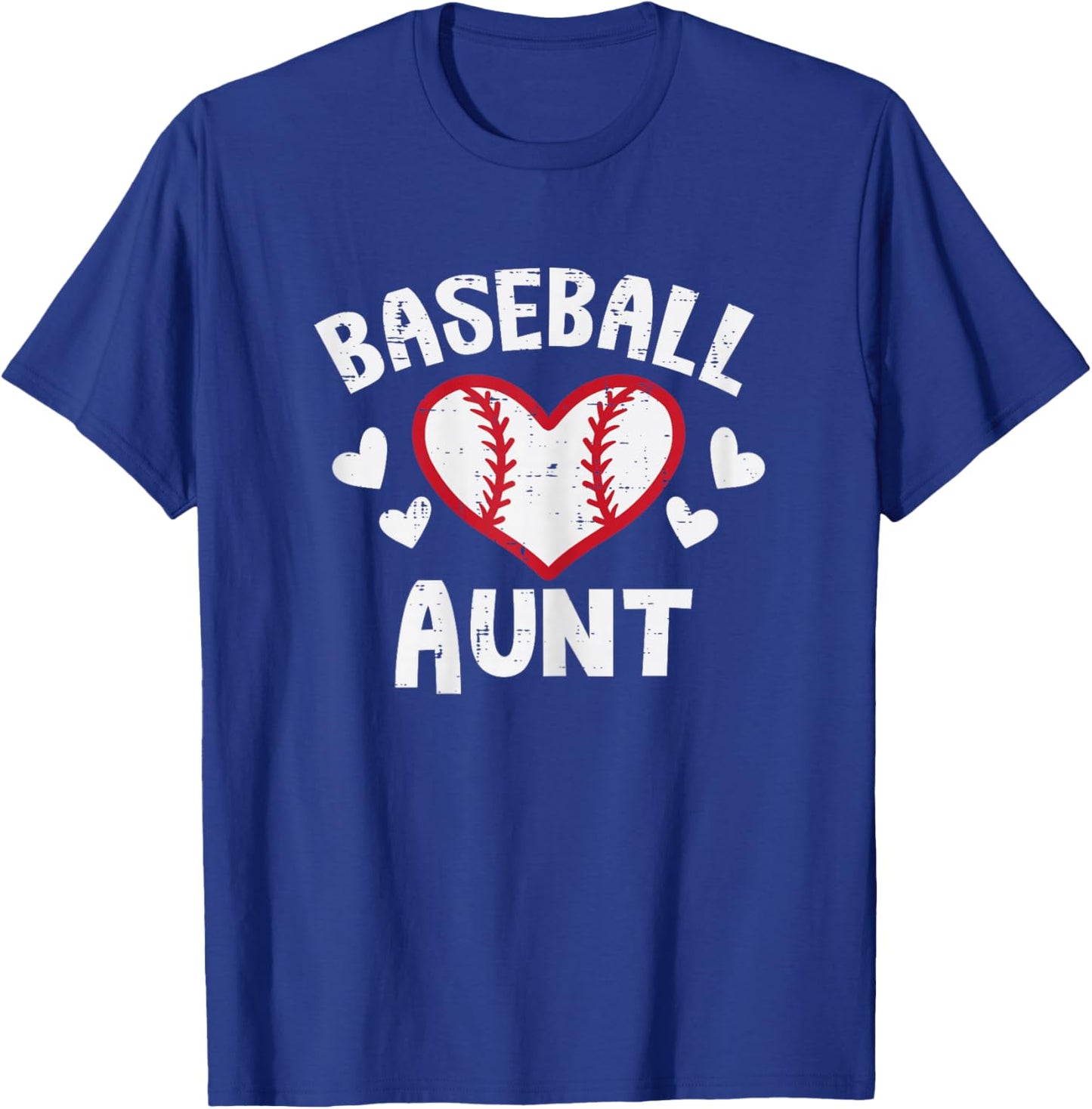 Baseball Aunt Heart Family Matching Aunty Auntie Women T-Shirt - T-Shirt | Royal