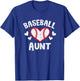 Baseball Aunt Heart Family Matching Aunty Auntie Women T-Shirt - T-Shirt | Royal