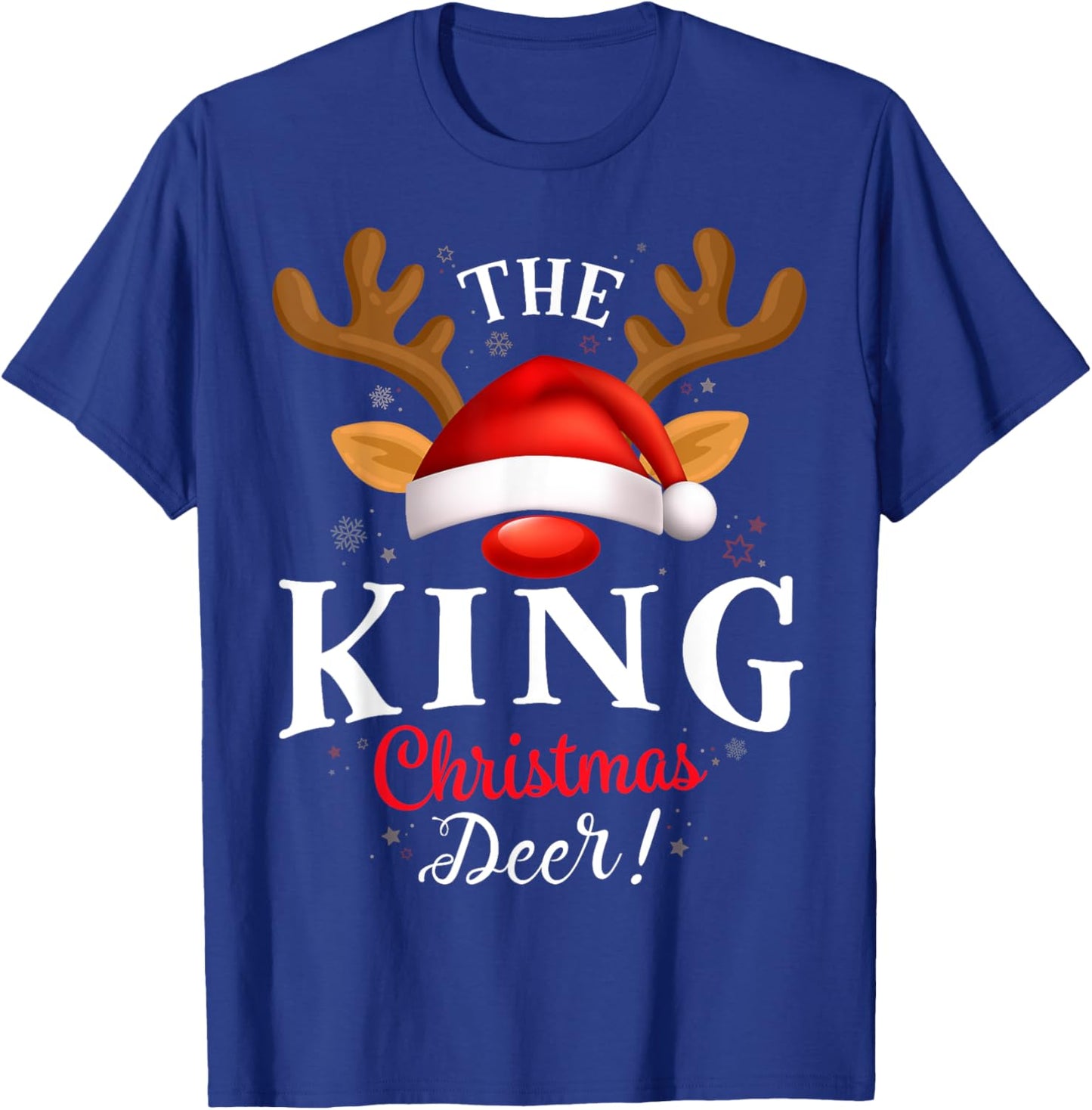 King Christmas Deer PJS Xmas Family Matching T-Shirt - T-Shirt | Royal