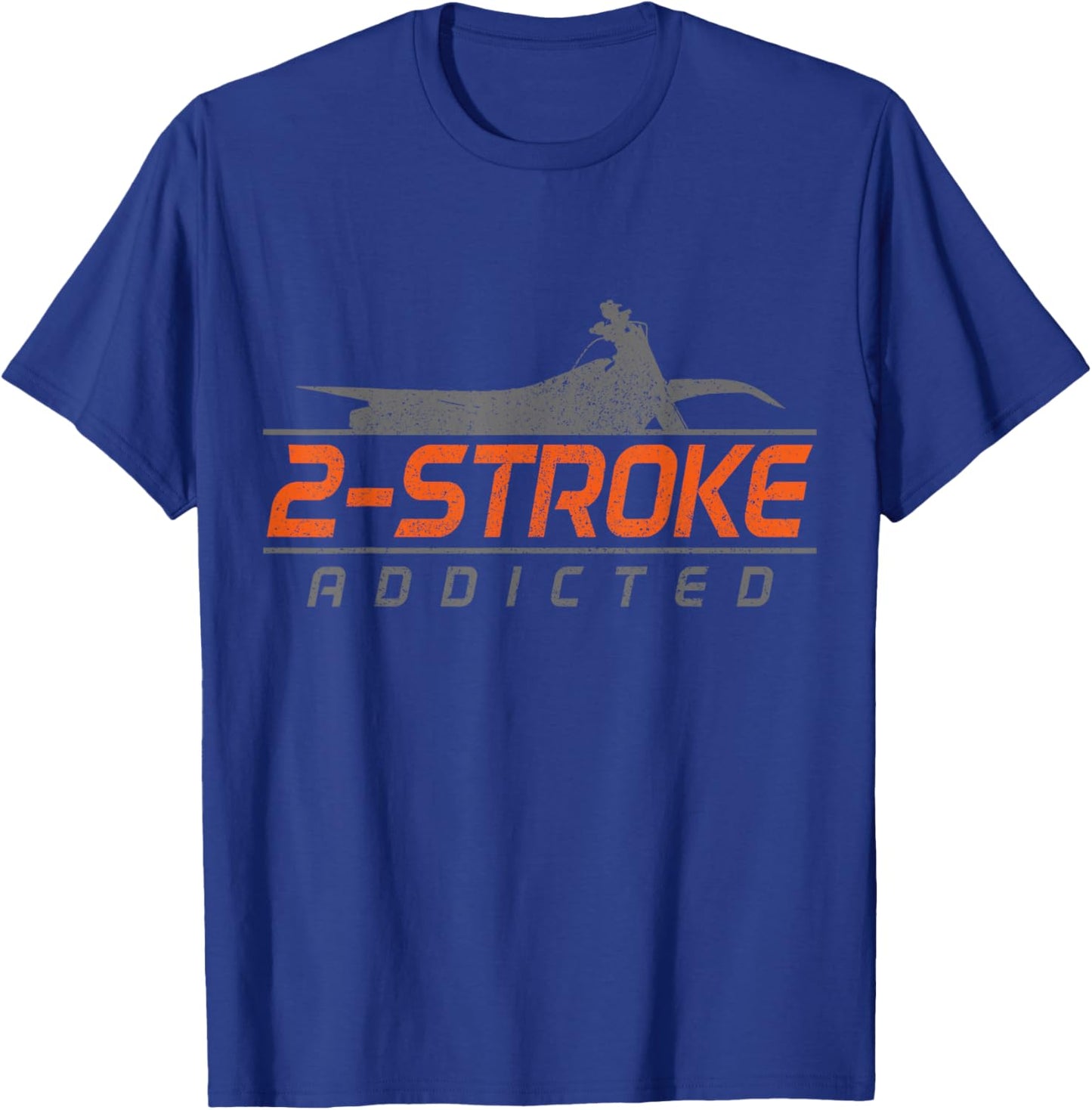 Motocross 2-Stroke Addict Vintage Biker Motorcycle Dirt Bike T-Shirt - T-Shirt | Royal