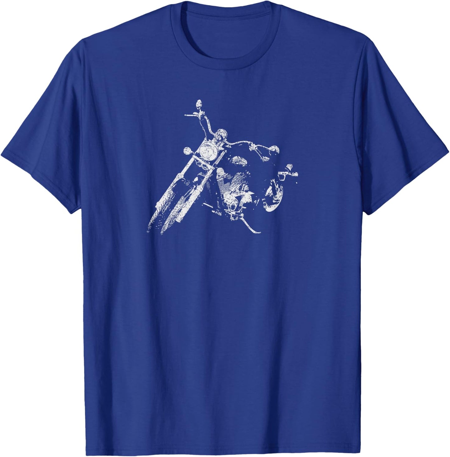 Distressed Vintage American Biker - Motorcycle T-Shirt - T-Shirt | Royal
