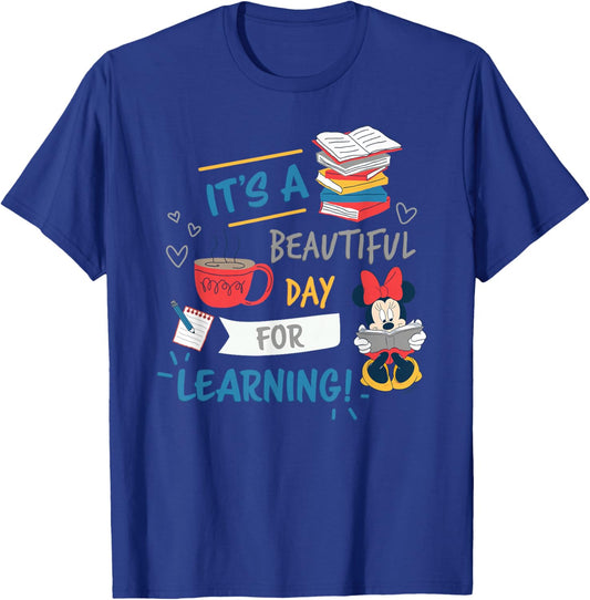 Disney Minnie Mouse Beautiful Day for Learning Teacher's Day T-Shirt - T-Shirt | Royal
