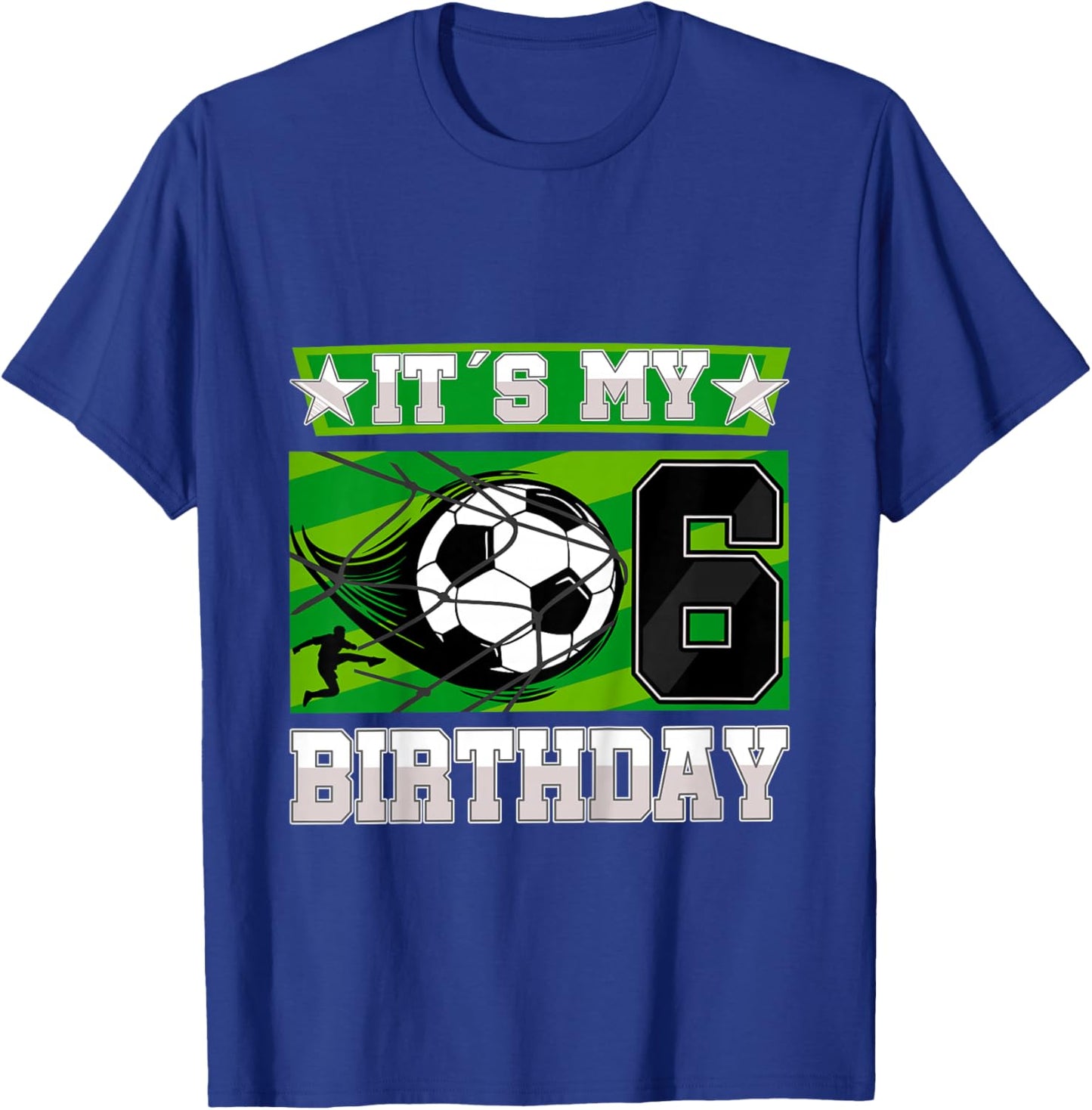Soccer Birthday Party - 6th Birthday Boy 6 Years Old T-Shirt - T-Shirt | Royal