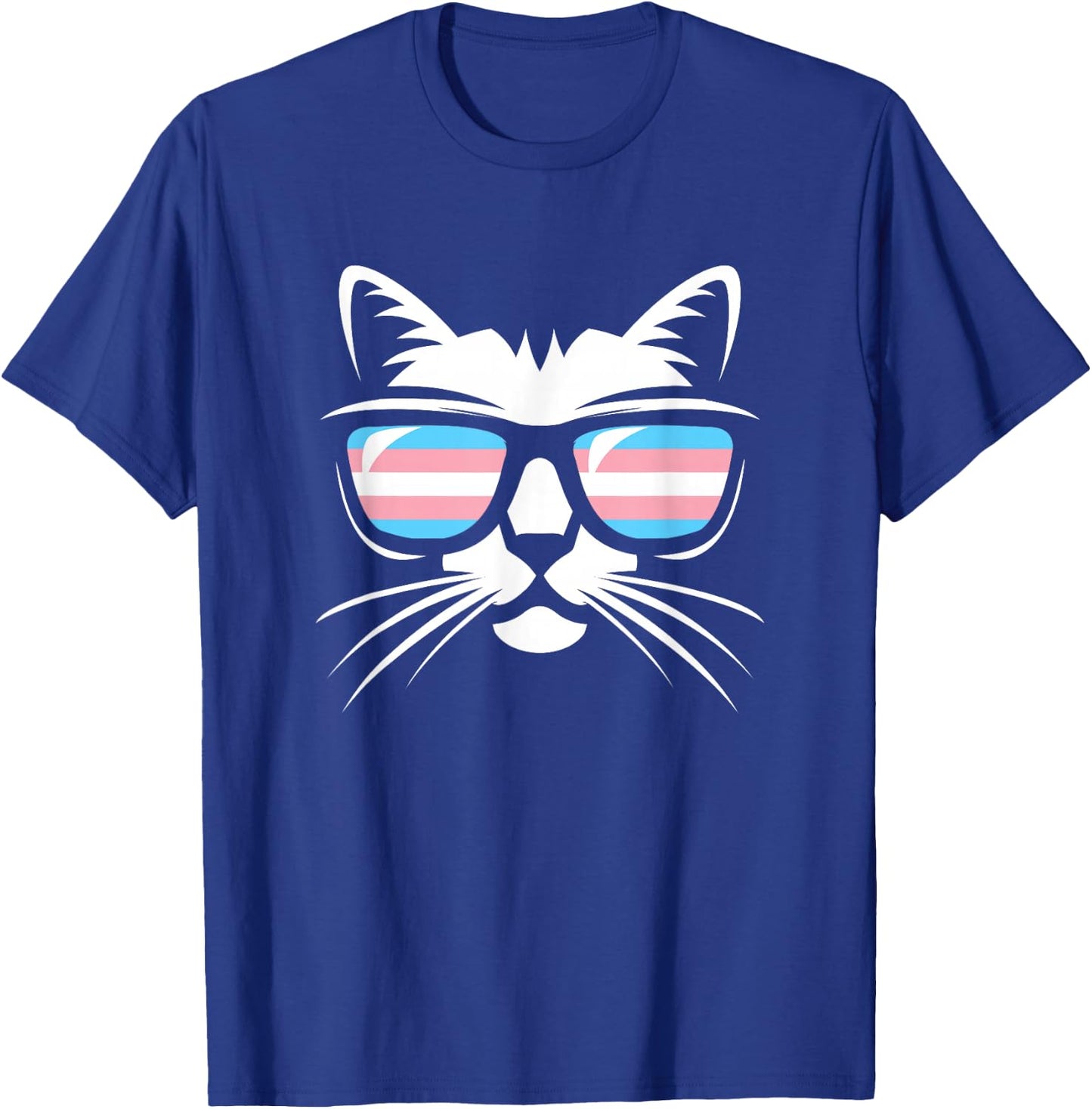 Transgender Pride Cat Support Trans Community T-Shirt - T-Shirt | Royal