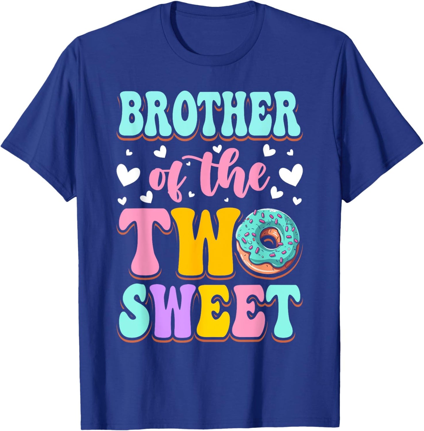 Brother Of The Two Sweet Donut Birthday Family Theme Girl T-Shirt - T-Shirt | Royal