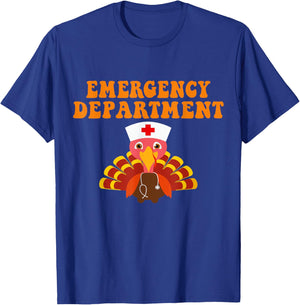 Emergency Department Thanksgiving Day Emergency Room Nurse T-Shirt - T-Shirt | Royal