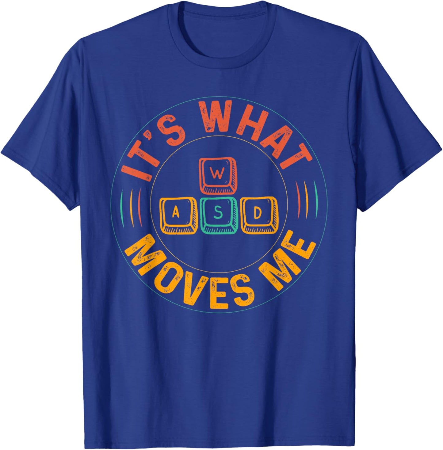WASD PC Gamer Gifts Video Gaming Boys Men Vintage Gift Women T-Shirt - T-Shirt | Royal