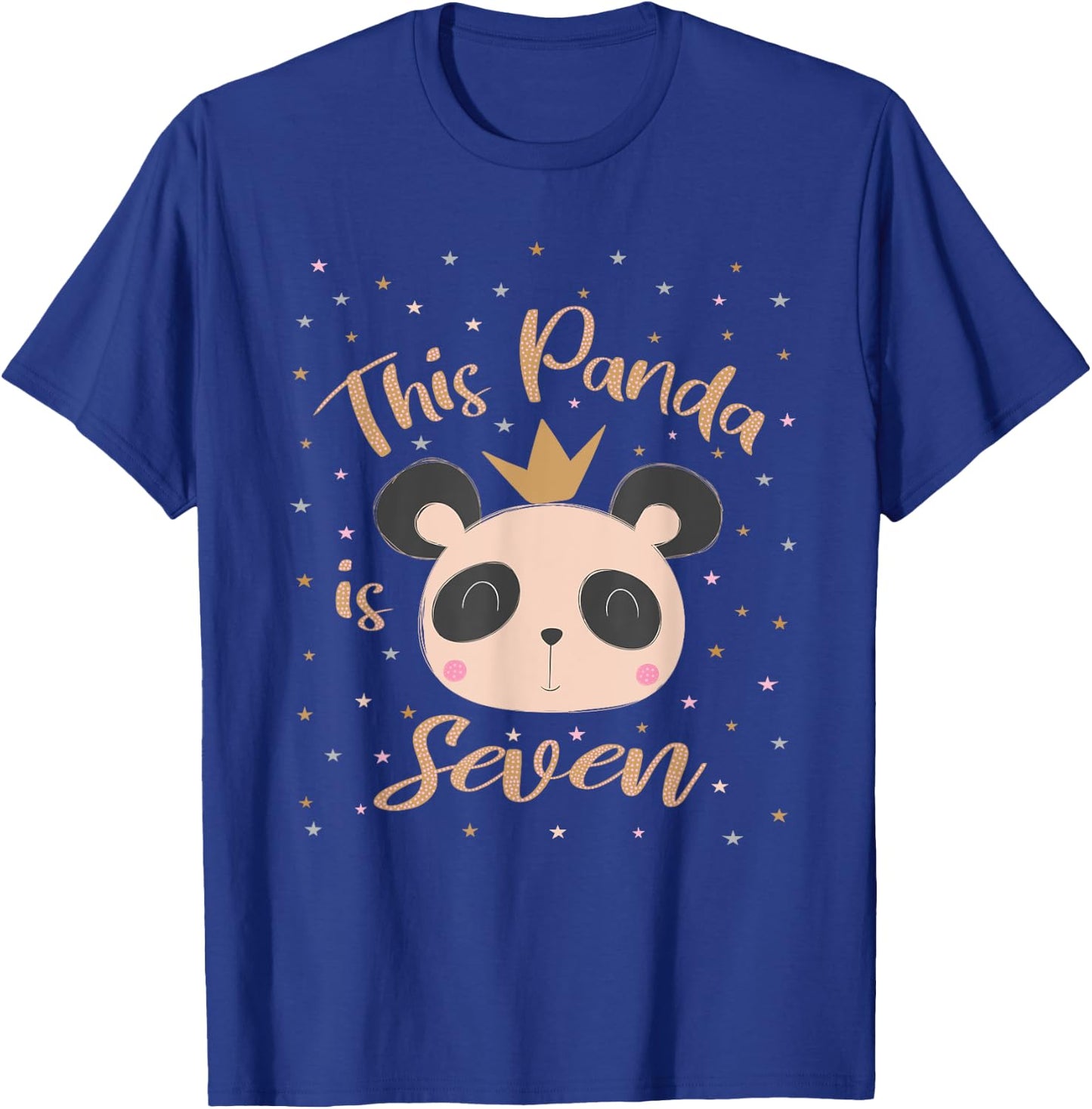 This Little Panda Is Seven Years Old 7th Girl Birthday Party T-Shirt - T-Shirt | Royal