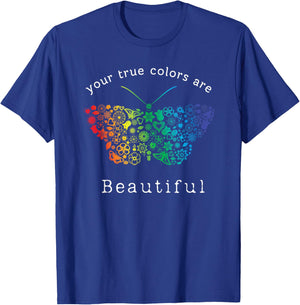 Your True Colors are Beautiful Pride Rainbow butterfly T-Shirt - T-Shirt | Royal