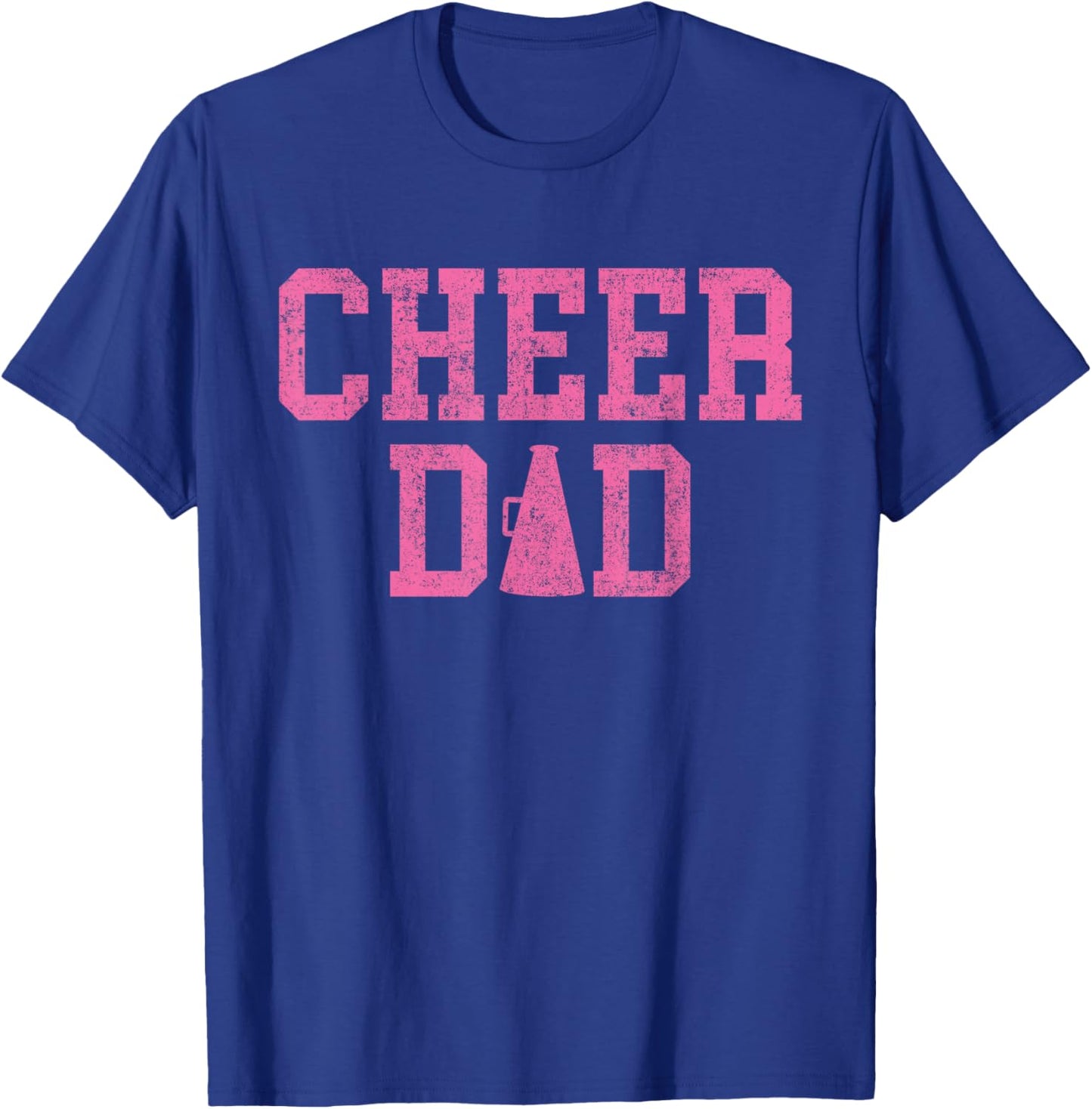 Cheer Dad Vintage Retro Cheerleading Pink T-Shirt - T-Shirt | Royal