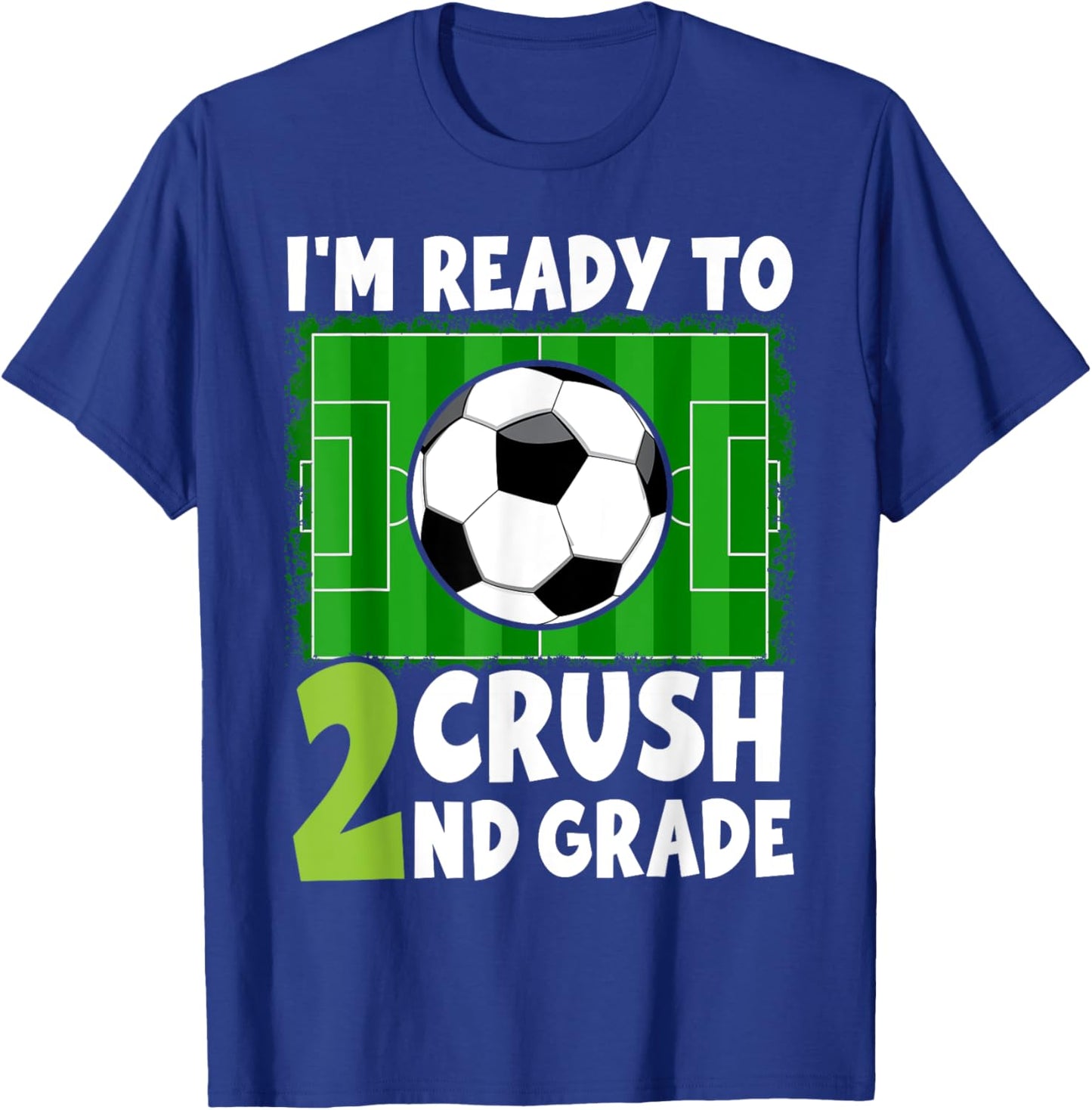 Back to School First Day of 2nd Grade Soccer Boys Kids T-Shirt - T-Shirt | Royal