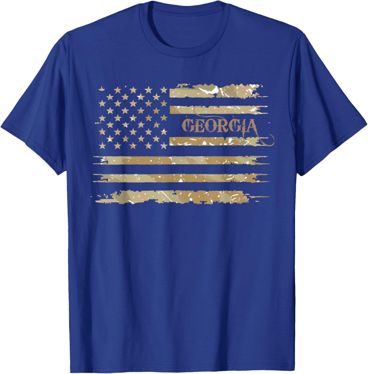Georgia Desert Camo Distressed T-Shirt - T-Shirt | Royal