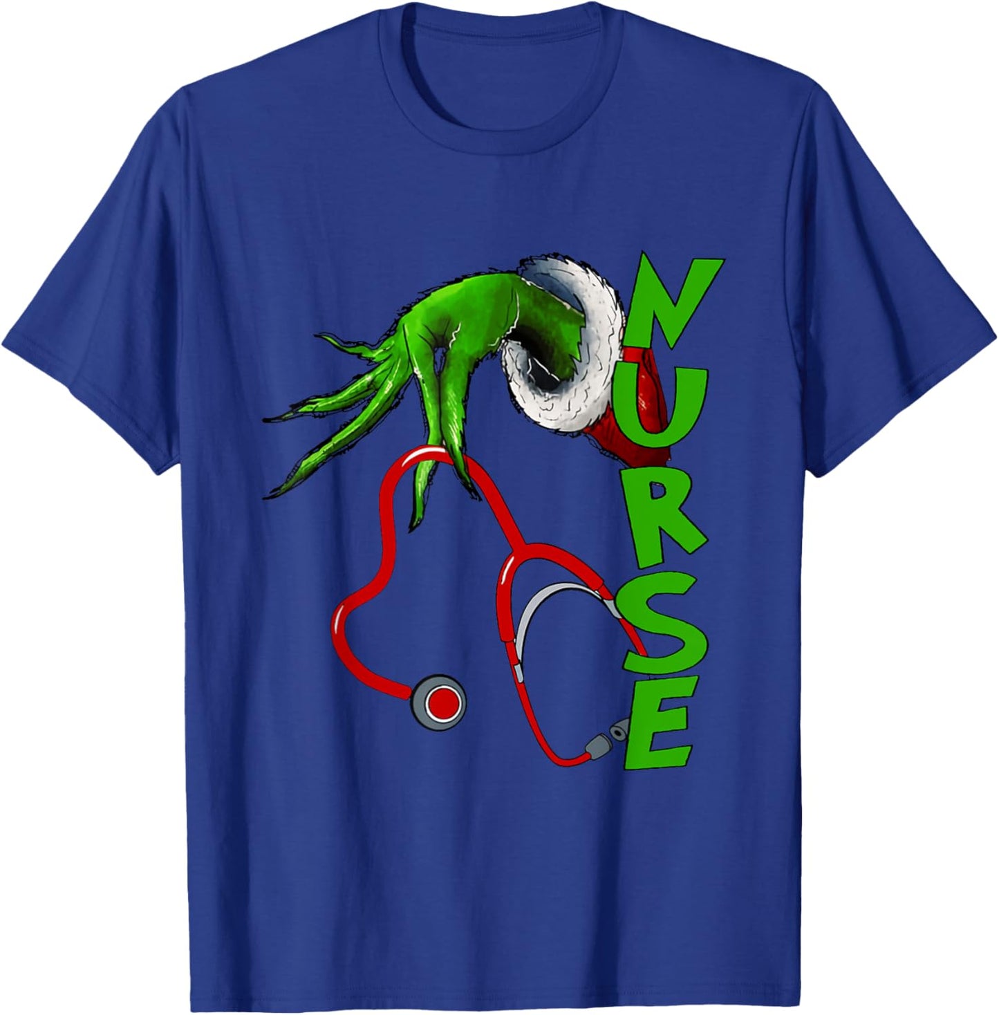 Nurse Christmas Stethoscope Nurses Xmas Pajamas PJs Women T-Shirt - T-Shirt | Royal