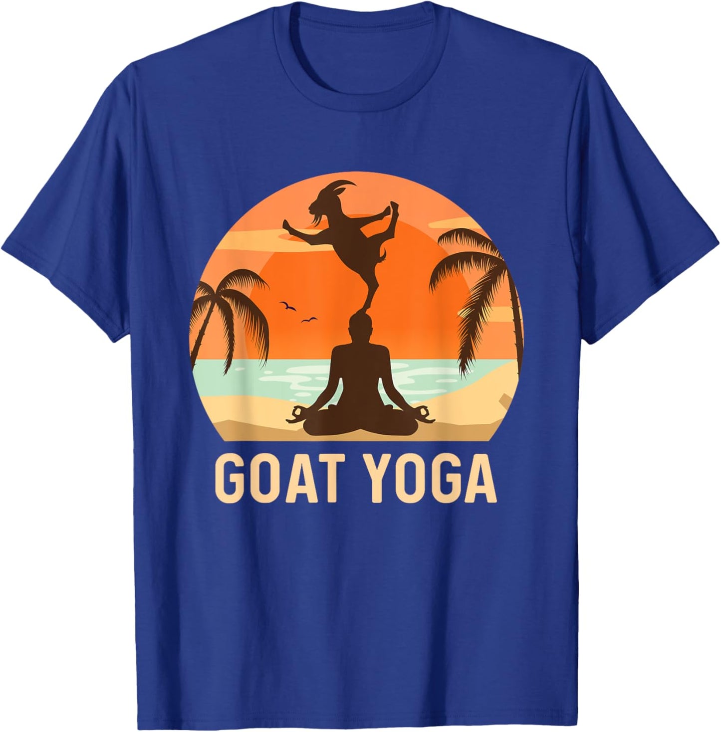 Goat Yoga - Farm Animal Farmer Farming Meditation Healing T-Shirt - T-Shirt | Royal