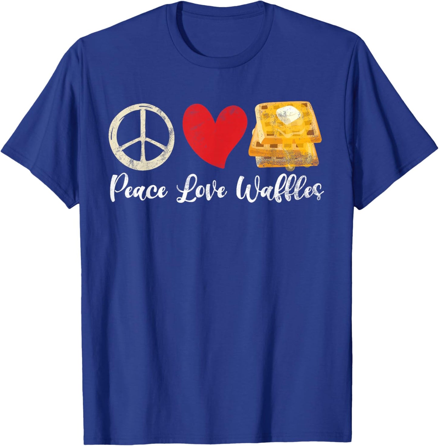 Peace Love Waffles T-Shirt - T-Shirt | Royal