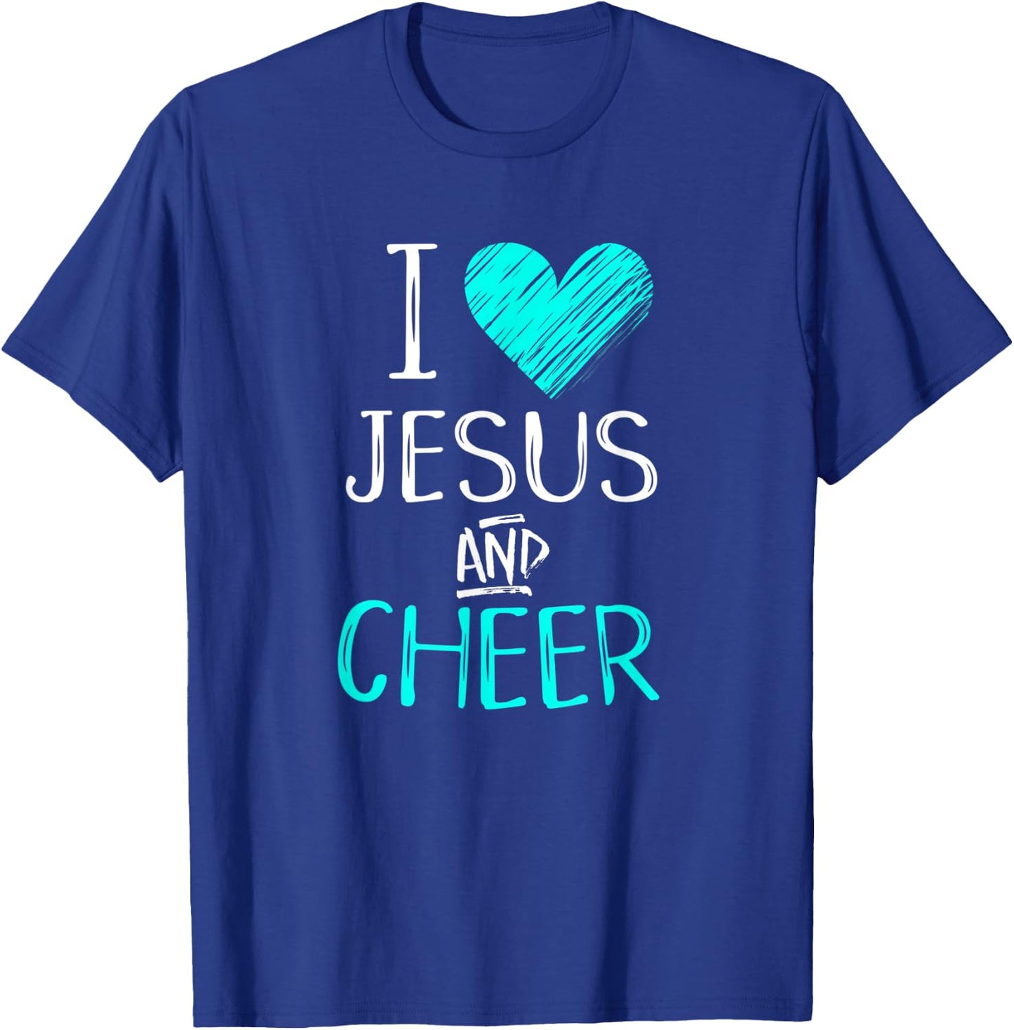 I Love Jesus And Cheer Christian Cheerleading Sport Shirt T-Shirt - T-Shirt | Royal