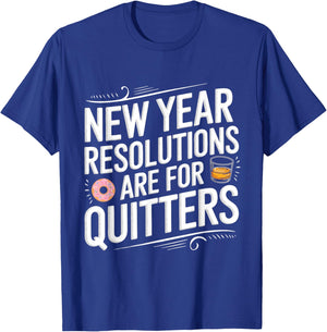 Funny New Year Resolutions Are For Quitters Donut Whisky T-Shirt - T-Shirt | Royal