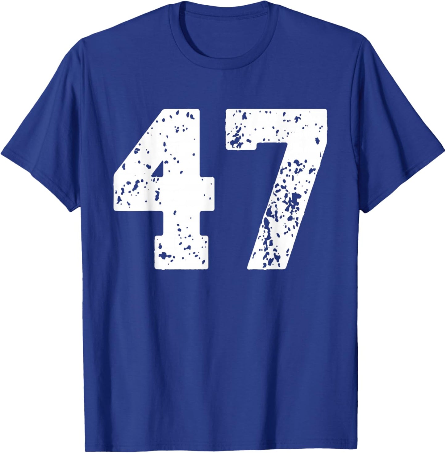 Number 47 White Best Classic College Style Birthday Funny T-Shirt - T-Shirt | Royal